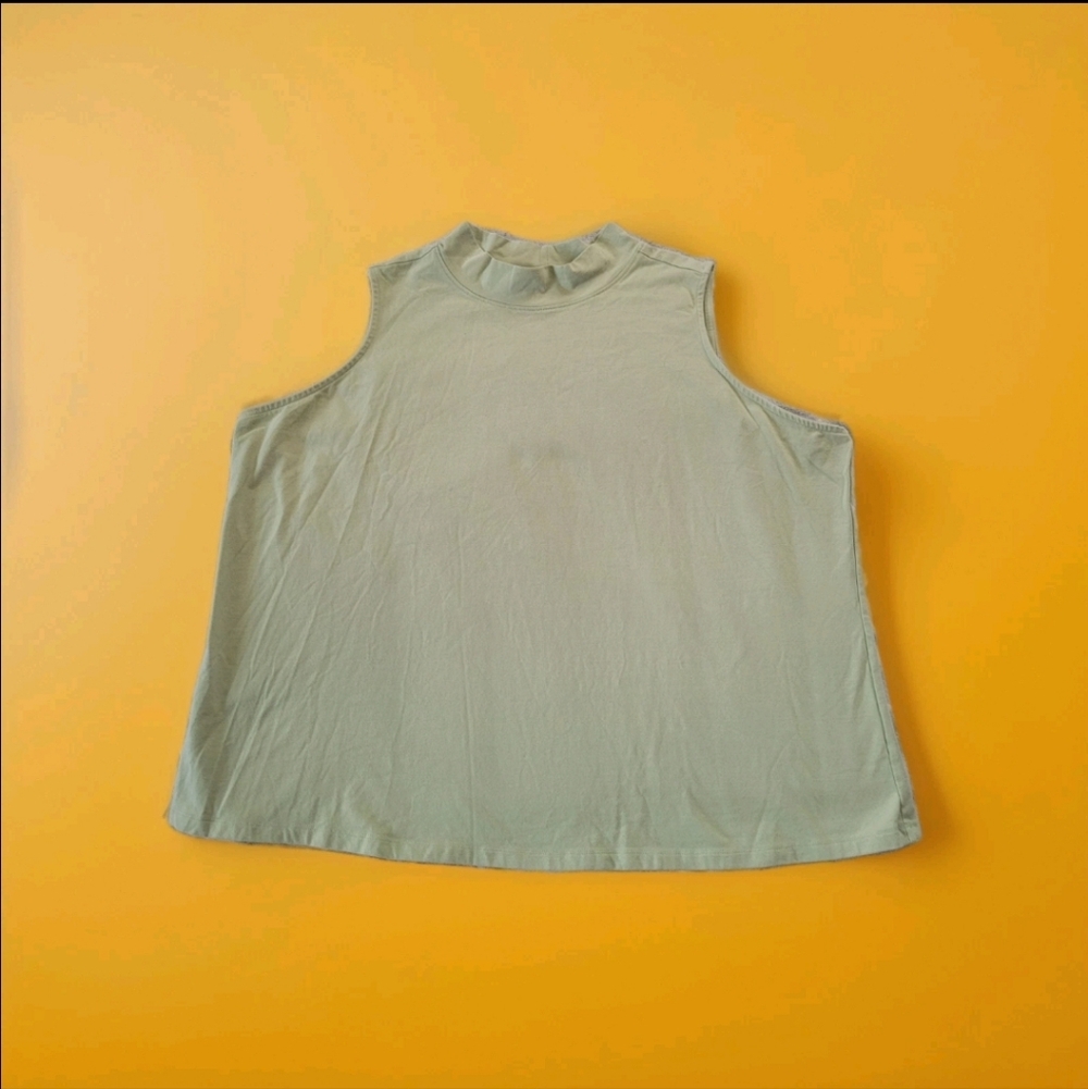 Denim & Co Womens 3X Green Essentials Tank Top Sleeveless Shirt Plus Size